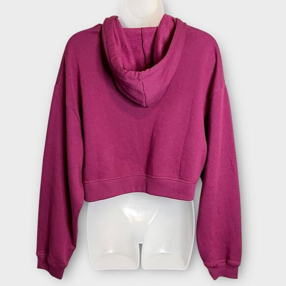 PINK Victoria’s Secret Vivid Magenta Crop Hoodie Sweatshirt Size Medium - Picture 3 of 5